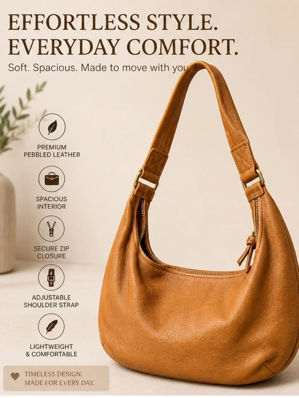 J crew Leather Hobo Shoulder Bag Everyday Tote Very soft 13” wide 8” tall